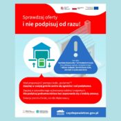 Grafika informacyjna nt. OSTRZEŻENIE DLA WNIOSKODAWCÓW I BENEFICJENTÓW PROGRAMU „CZYSTE POWIETRZE”