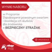 Grafika informująca o wynikach naboru w programie bezpieczny strażak.