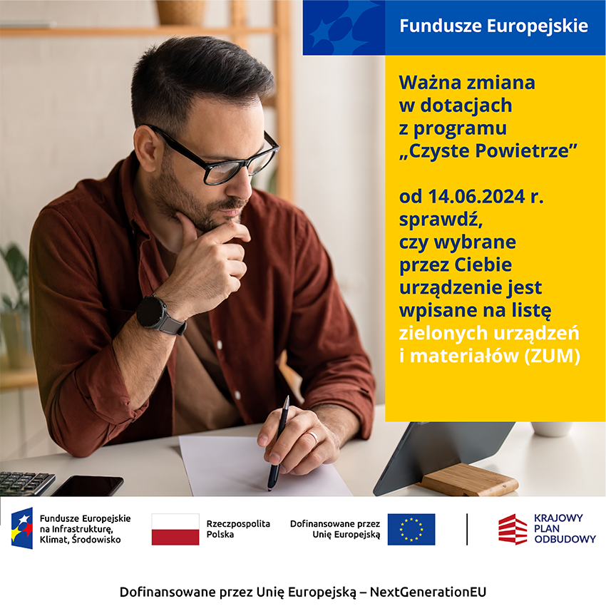 Zmiana w programie Czyste Powietrze - komunikat o zmianie przepisów od 14 czerwca 2024 roku