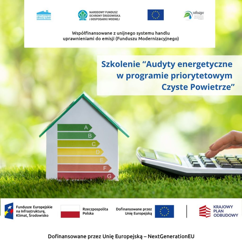 Grafika dekoracyjna nt. Szkolenie dla audytorów energetycznych: Nowe wymagania w programie „Czyste Powietrze”