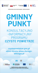 Wzór tablicy dla gminnych punktów informacyjno-promocyjnych programu Czyste Powietrze