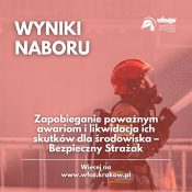 Grafika dekoracyjna nt. Wyniki naboru: Program Priorytetowy „Zapobieganie poważnym awariom i likwidacja ich skutków dla Środowiska – Bezpieczny Strażak”