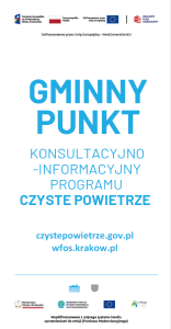 Wzór graficzny: roll-up dla gmin - program Czyste Powietrze - rozmiar 100x200 cm - kolor tła: biały