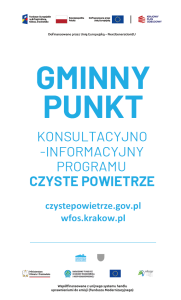 Wzór graficzny: roll-up dla gmin - program Czyste Powietrze - rozmiar 120x200 cm - kolor tła: biały