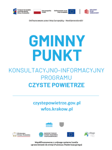 Wzór graficzny: roll-up dla gmin - program Czyste Powietrze - rozmiar 150x200 cm - kolor tła: biały