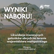 Grafika dekoracyjna nt. Wyniki naboru wniosków w ramach Programu Priorytetowego „Likwidacja inwazyjnych gatunków obcych na terenie województwa małopolskiego”