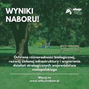 Grafika dekoracyjna nt. Wyniki naboru wniosków w ramach Programu Priorytetowego „Ochrona różnorodności biologicznej, rozwój zielonej infrastruktury i wspieranie działań strategicznych województwa małopolskiego"