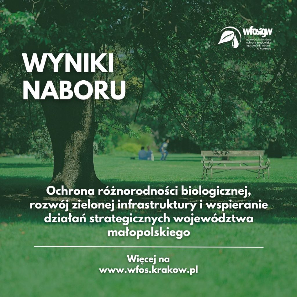 Grafika dekoracyjna nt. Wyniki naboru wniosków w ramach Programu Priorytetowego „Ochrona różnorodności biologicznej, rozwój zielonej infrastruktury i wspieranie działań strategicznych województwa małopolskiego"