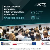 Grafika dekoracyjna nt. Zaproszenie na konferencję pn. "Nowa odsłona Programu Czyste Powietrze w praktyce - szkolenie dla samorządów"