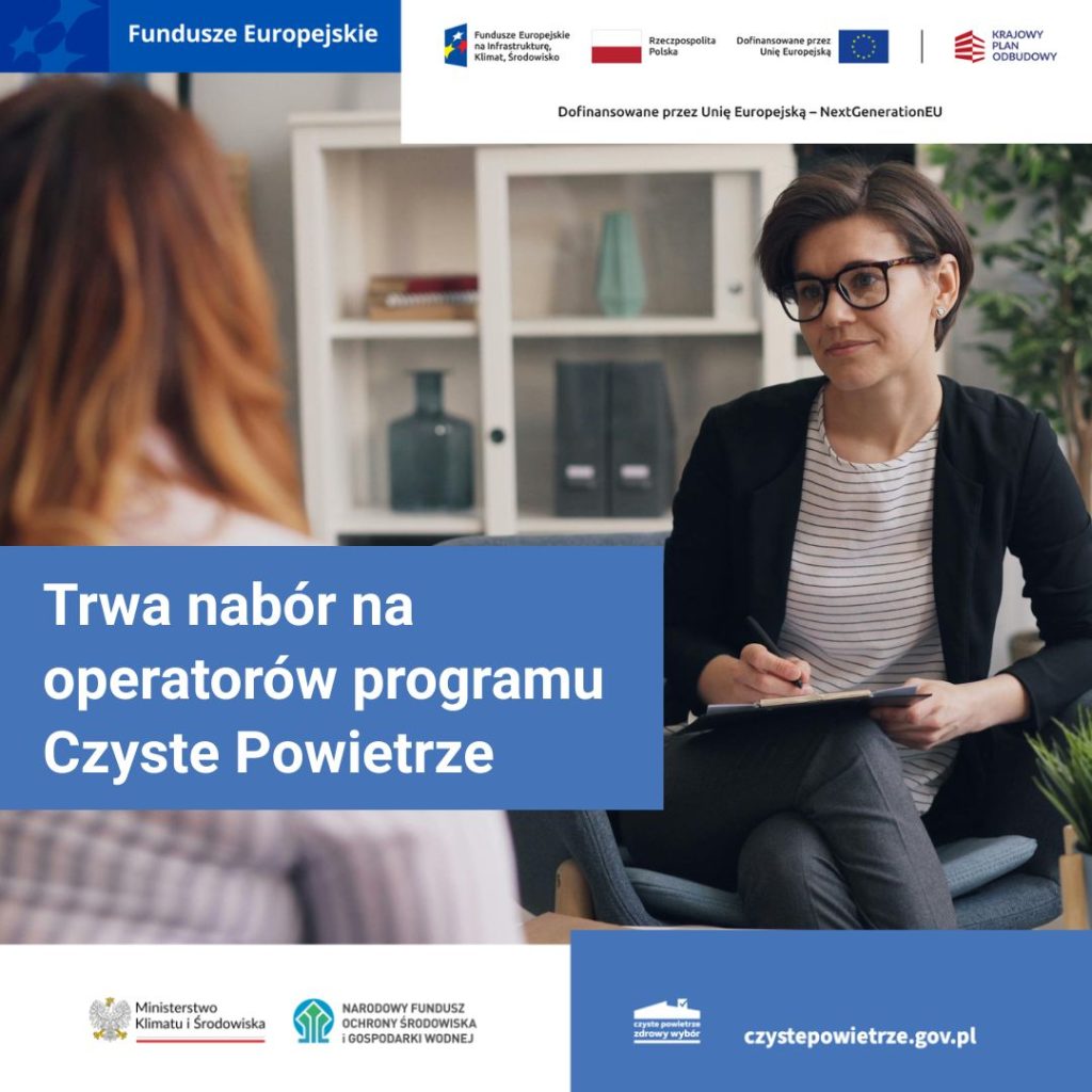 Grafika dekoracyjna nt. Trwa nabór na operatorów programu „Czyste Powietrze”