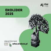 Ilustracja z komunikatem dotyczącym konkursu ekoLIDERZY 2025 Województwa Małopolskiego