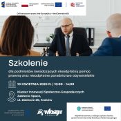 Grafika dek. nt. Szkolenie dla podmiotów świadczących nieodpłatną pomoc prawną w zakresie programu „Czyste Powietrze”