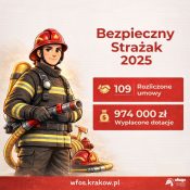 Grafika dekoracyjna nt. Program Priorytetowy „Zapobieganie poważnym awariom i likwidacja ich skutków dla środowiska – Bezpieczny Strażak”