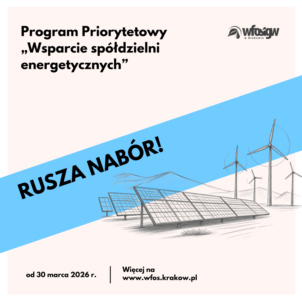Grafika przedstawiająca nowy program " wsparcie spółdzielni energetycznych"