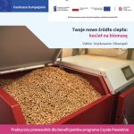Grafika dekoracyjna nt. Nowe broszury programu Czyste Powietrze - praktyczne wsparcie dla użytkowników pomp ciepła i kotłów na biomasę