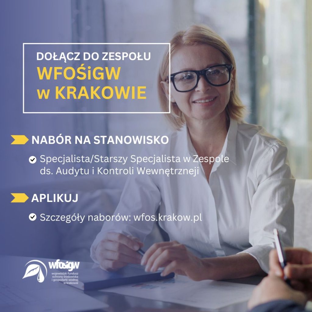 Grafika dekoracyjna dot. Trwa nabór do Zespołu ds. Audytu i Kontroli Wewnętrznej WFOŚiGW w Krakowie
