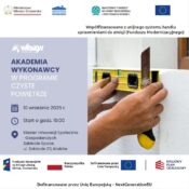 Grafika dekoracyjna dot. AKADEMIA WYKONAWCY- szkolenie dla wykonawców programu „Czyste Powietrze” już 10 września